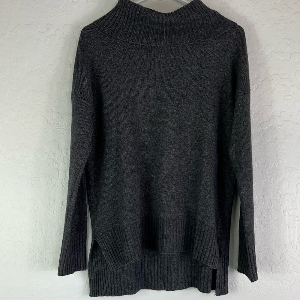 Bartolini Women's Sweater Sz S Mock Neck  Long sleeve  Gray Knit Wool Cashmere